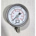 Wika Instrument Global Industrial„¢ 4-1/2" Contractor Gauge, 60 PSI, 1/4" NPT LM, Stainless Steel 52926337